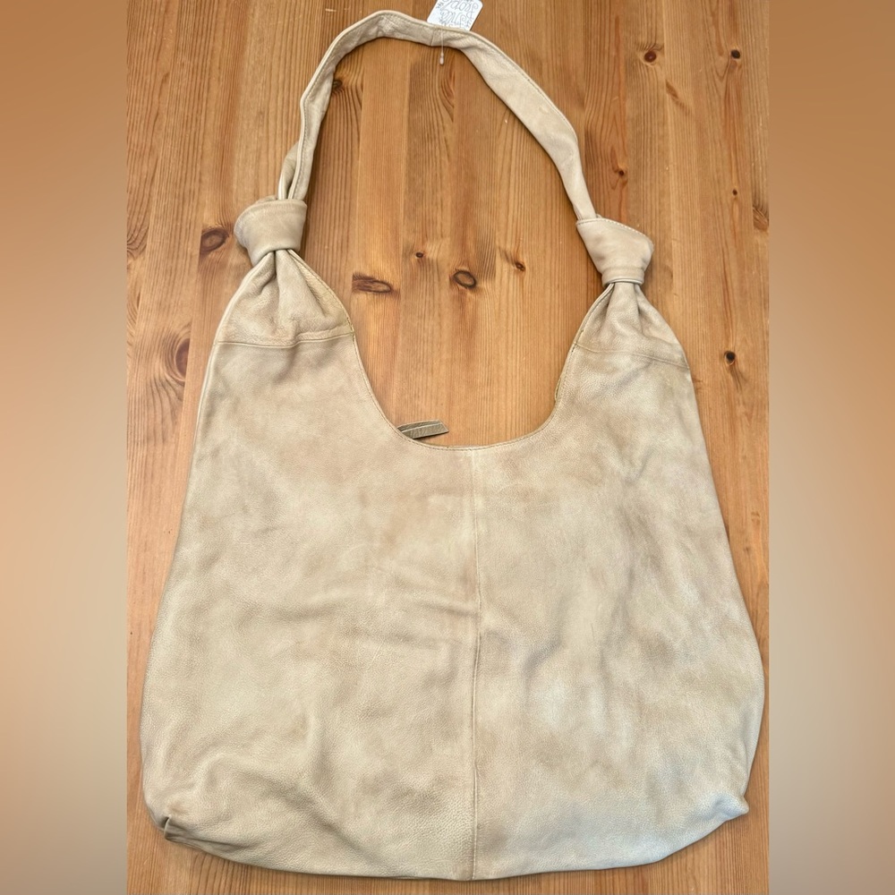 NWT Free People Genuine Leather Taupe Tote Bag